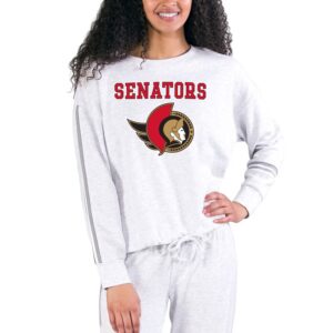 Women's Concepts Sport Cream/Gray Ottawa Senators Pendant French Terry Long Sleeve Top
