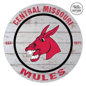 Central Missouri Mules 20'' x 20'' Indoor/Outdoor Weathered Circle Sign