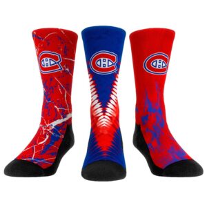 Youth Rock Em Socks Montreal Canadiens Three-Pack Crew Socks Set