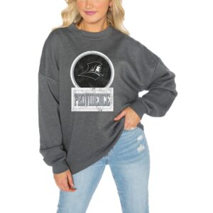 Women's Gameday Couture Charcoal Providence Friars Drop Shoulder Fleece Drop Pullover Sweatshirt