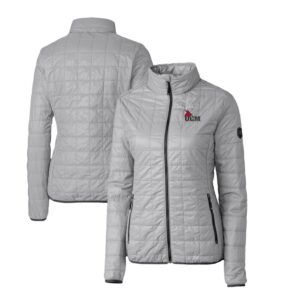 Women's Cutter & Buck Gray Central Missouri Mules Rainier Eco Insulated Puffer Full-Zip Jacket