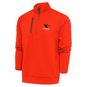 Men's Antigua Orange Oregon State Beavers Baseball Generation Quarter-Zip Pullover Top