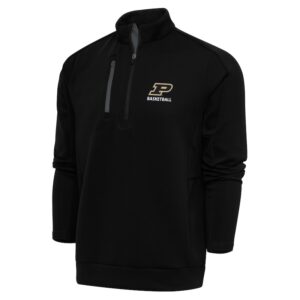 Men's Antigua Black Purdue Boilermakers Basketball Generation Quarter-Zip Pullover Top