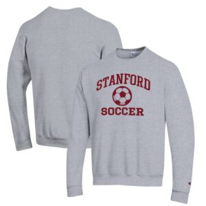 Men's Champion Gray Stanford Cardinal Soccer Icon Powerblend Pullover Sweatshirt