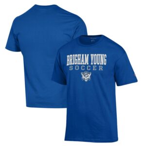 Men's Champion Royal BYU Cougars Soccer Stack Logo T-Shirt