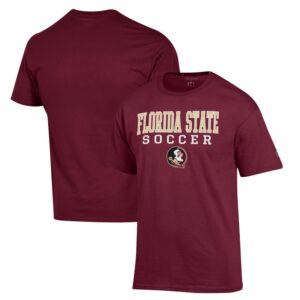 Men's Champion Garnet Florida State Seminoles Soccer Stack Logo T-Shirt