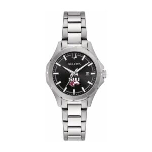 Women's Bulova Black Southern Illinois Salukis Stainless Steel Classic Sport Watch