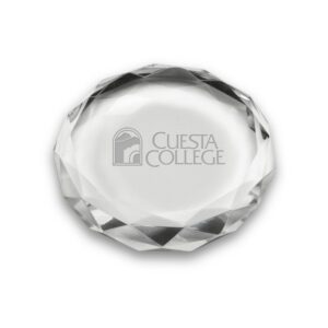 Cuesta College Cougars 3'' Optic Crystal Faceted Paperweight
