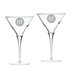 SUNY Fashion Institute of Technology Tigers 10oz. 2-Piece Luigi Bormioli Titanium Martini Glass Set