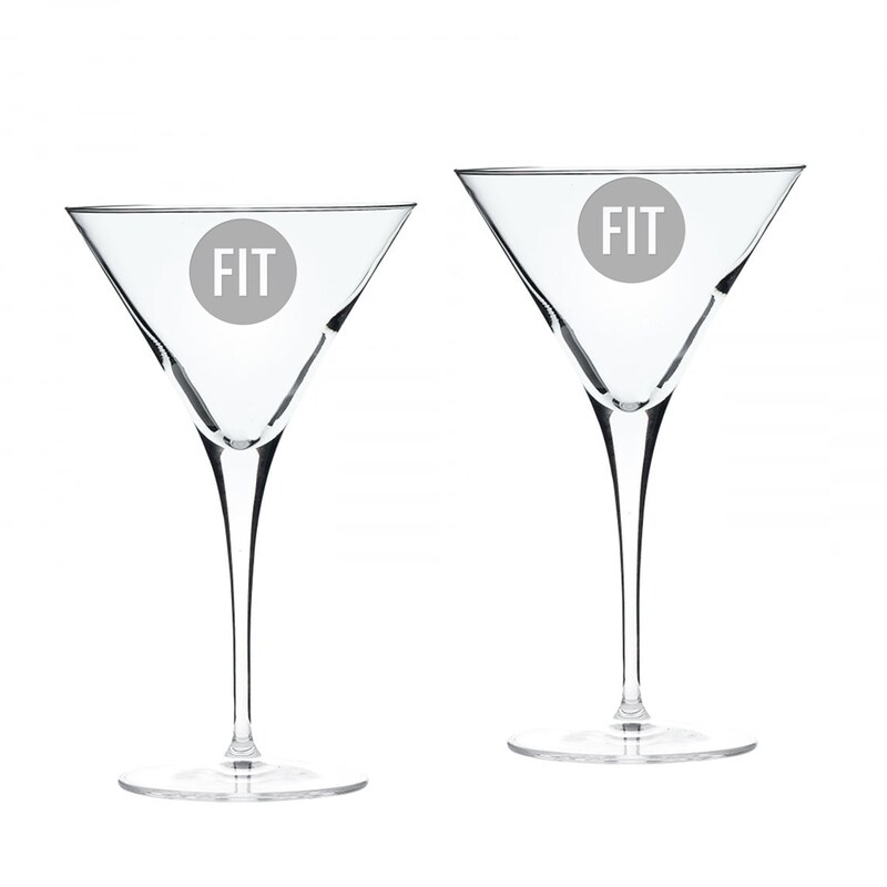 SUNY Fashion Institute of Technology Tigers 10oz. 2-Piece Luigi Bormioli Titanium Martini Glass Set