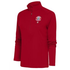 Women's Antigua Red Memphis Red Sox Tribute Half-Zip Pullover Top