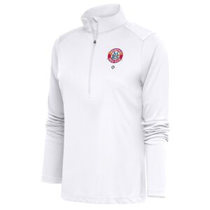 Women's Antigua White Memphis Red Sox Tribute Half-Zip Pullover Top