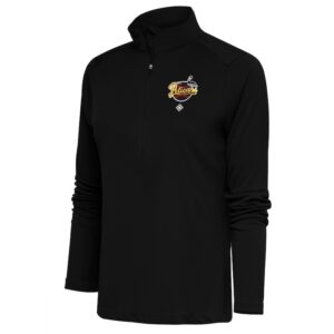 Women's Antigua Black New Orleans Black Pelicans Tribute Half-Zip Pullover Top