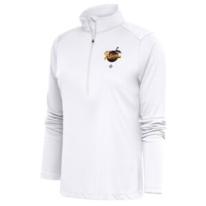 Women's Antigua White New Orleans Black Pelicans Tribute Half-Zip Pullover Top
