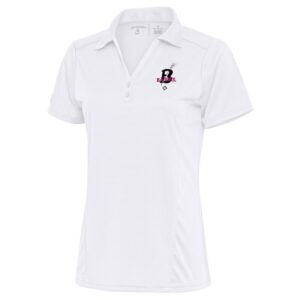 Women's Antigua White Birmingham Black Barons Tribute Polo