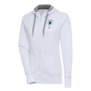 Women's Antigua White Washington Pilots Victory Full-Zip Hoodie