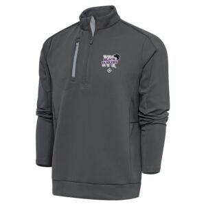 Men's Antigua Charcoal New York Black Yankees Generation Quarter-Zip Pullover Top