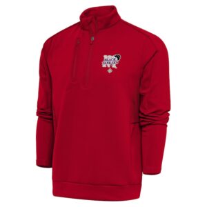 Men's Antigua Red New York Black Yankees Generation Quarter-Zip Pullover Top