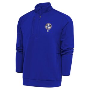 Men's Antigua Royal Atlanta Black Crackers Big & Tall Generation Quarter-Zip Pullover Top