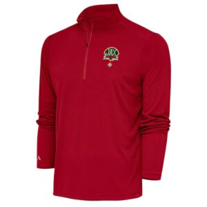 Men's Antigua Red Jacksonville Red Caps Tribute Quarter-Zip Pullover Top