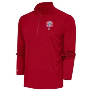 Men's Antigua Red Memphis Red Sox Tribute Quarter-Zip Pullover Top