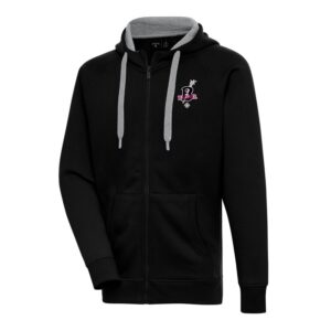 Men's Antigua Black Birmingham Black Barons Victory Full-Zip Hoodie
