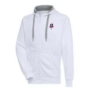 Men's Antigua White Birmingham Black Barons Victory Full-Zip Hoodie