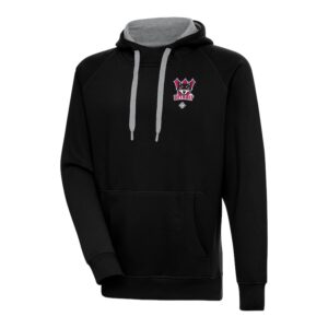 Men's Antigua Black Detroit Wolves Victory Pullover Hoodie