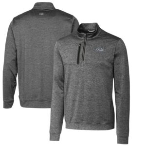 Men's Cutter & Buck Steel UCF Knights Citronaut Stealth Heathered Quarter-Zip Pullover Top