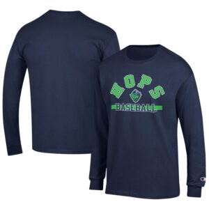 Men's Champion Navy Hillsboro Hops Jersey Long Sleeve T-Shirt