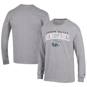 Men's Champion Gray Hudson Valley Renegades Jersey Long Sleeve T-Shirt