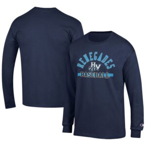 Men's Champion Navy Hudson Valley Renegades Jersey Long Sleeve T-Shirt