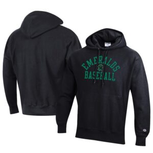 Men's Champion Black Eugene Emeralds Baseball Reverse Weave Pullover Hoodie