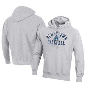 Men's Champion Gray Jersey Shore BlueClaws Baseball Reverse Weave Pullover Hoodie