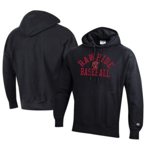Men's Champion Black Visalia Rawhide Baseball Reverse Weave Pullover Hoodie
