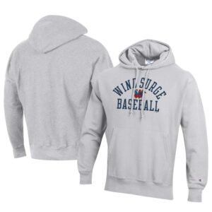Men's Champion Gray Wichita Wind Surge Baseball Reverse Weave Pullover Hoodie