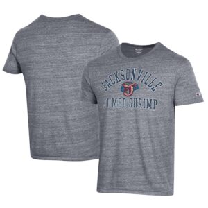 Men's Champion Gray Jacksonville Jumbo Shrimp Ultimate Tri-Blend T-Shirt
