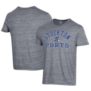 Men's Champion Gray Stockton Ports Ultimate Tri-Blend T-Shirt