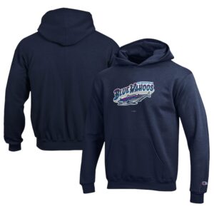 Youth Champion Navy Pensacola Blue Wahoos Eco Powerblend Pullover Hoodie