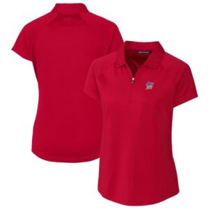 Women's Cutter & Buck Cardinal Miami Marlins Americana Logo DryTec Forge Stretch Polo
