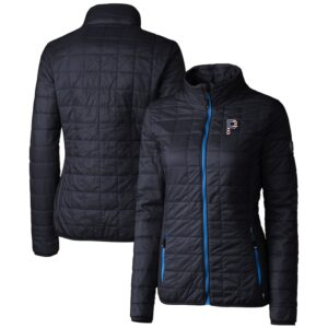 Women's Cutter & Buck Navy Pittsburgh Pirates Americana Logo Rainier PrimaLoft Eco Insulated Full-Zip Puffer Jacket