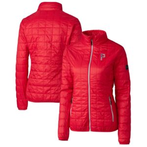 Women's Cutter & Buck Red Pittsburgh Pirates Americana Logo Rainier PrimaLoft Eco Insulated Full-Zip Puffer Jacket