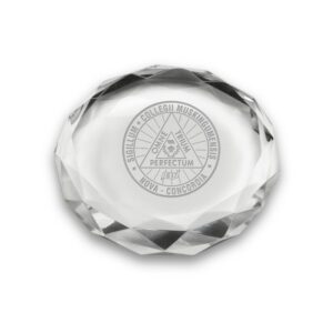 Muskingum Muskies 3'' Team Optic Crystal Faceted Paperweight
