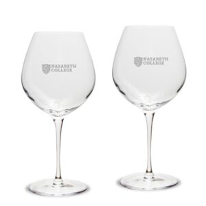 Nazareth College Golden Flyers 22oz. Two-Piece Luigi Bormioli Titanium Robusto Wine Glass Set