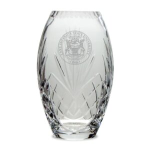 Lake Superior State Lakers 10'' Team Full Leaded Crystal Vase