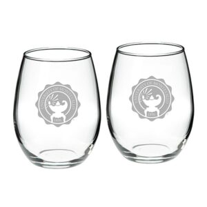 Montevallo Falcons Team Graphic Two-Piece 21oz. Stemless Wine Glass Set