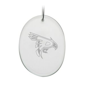 Pierce College Raiders Primary Logo 2.75'' x 3.75'' Glass Oval Ornament