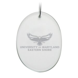 Maryland Eastern Shore Hawks Primary Logo 2.75'' x 3.75'' Glass Oval Ornament