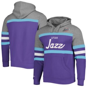 Utah Jazz NBA Head Coach Hoodie By Mitchell & Ness - Purple - Mens