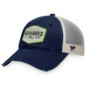 Men's Fanatics College Navy/Natural Seattle Seahawks Heritage Patch Trucker Adjustable Hat